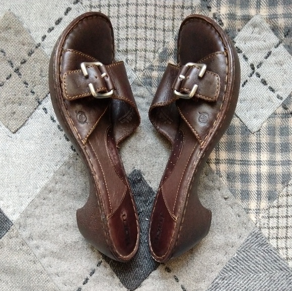 Born Leather Buckle Slide Open Mule Sandal - Picture 2 of 6